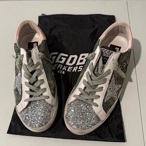Golden goose Super-star sneakers lurex camo/silver glitter/pink EU 39 / 9 US